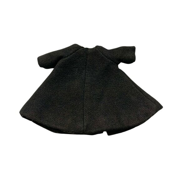 Vintage Barbie Black Wool style Blend Coat Satin Lining & Button Closure - Picture 2 of 4